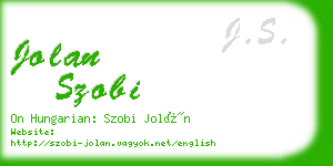 jolan szobi business card